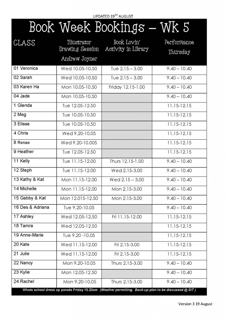 Final Timetable 19 Aug